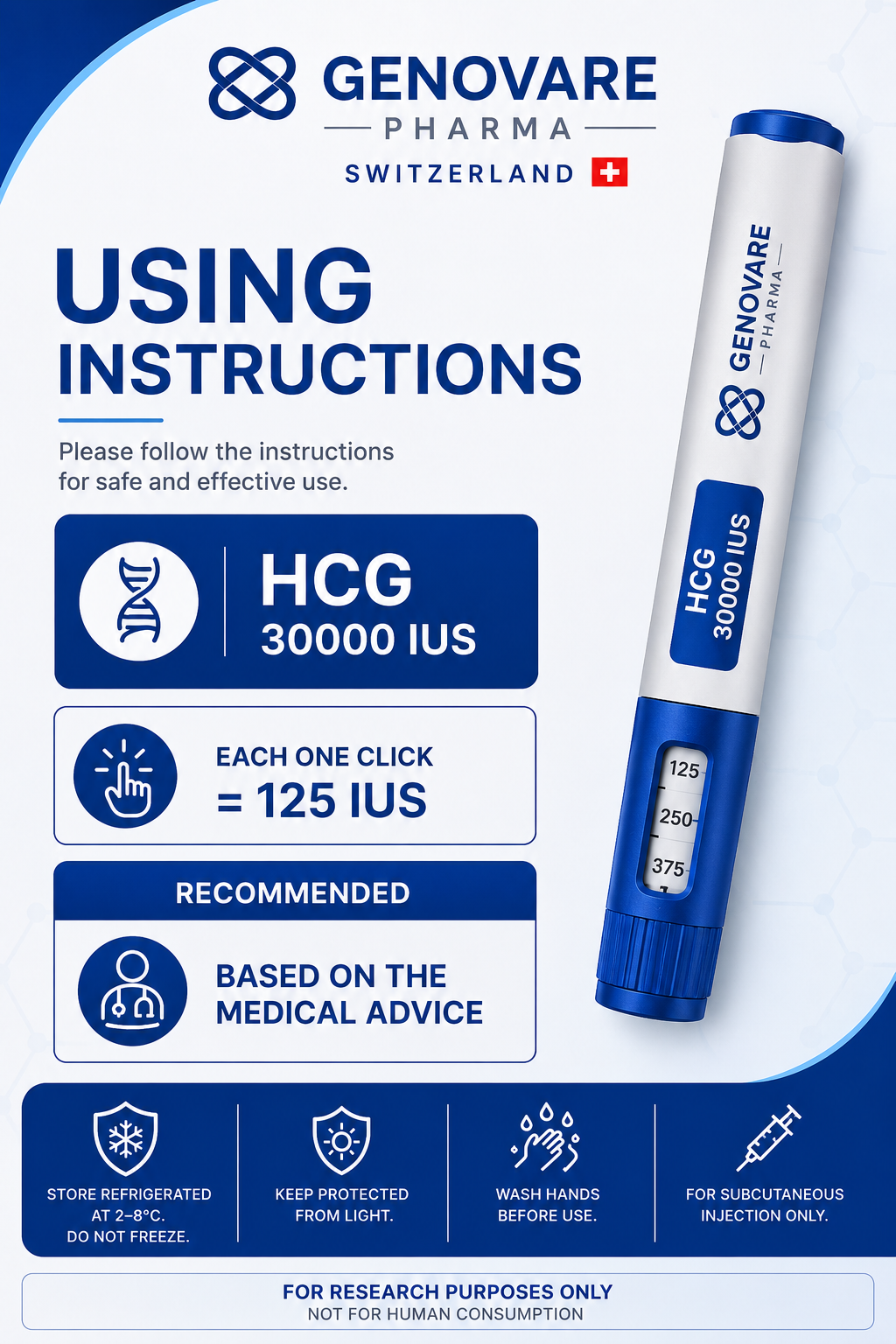 Genovare Peptides | hCG - Pregnyl 30000 IU Pen