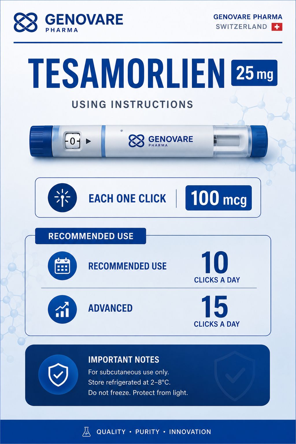 Genovare Peptides | Tesamorlien 25 mg Pen