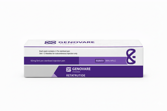 Box of Genovare Retatrutide on a white background
