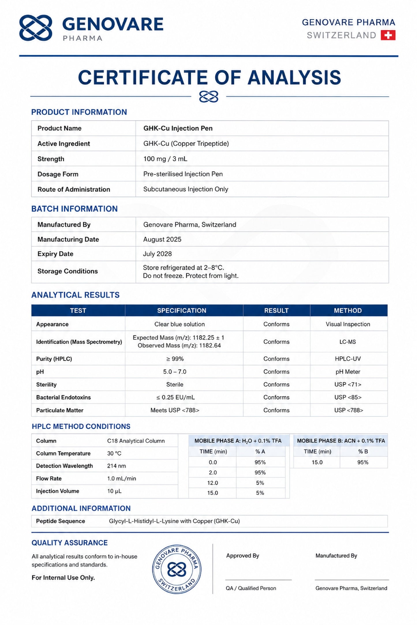 Genovare Peptides | GHK-Cu -  100mg/3ml Pre-Sterilised Injection Pen