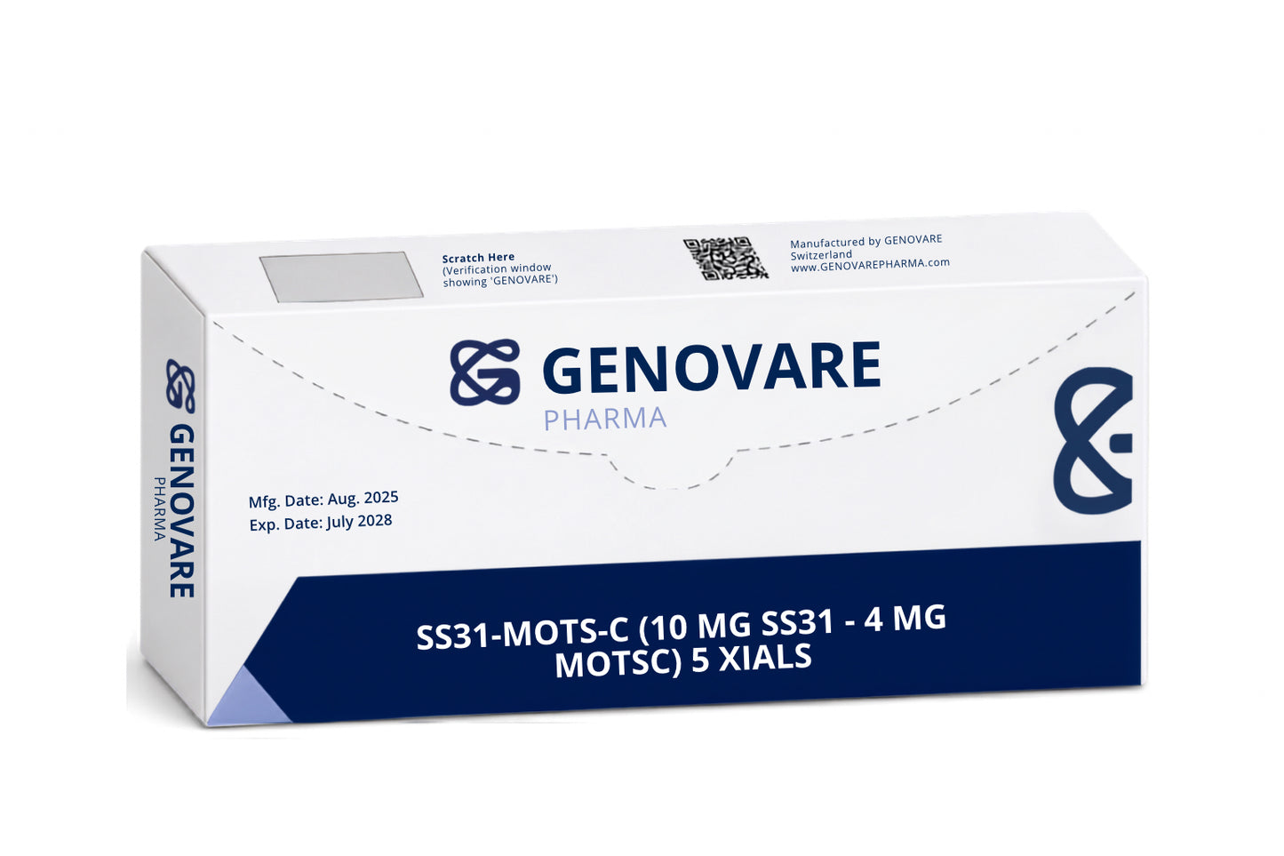 Genovare Peptides | SS-31 + MOTS-c Mix (10mg / 4mg) – 5 Vials