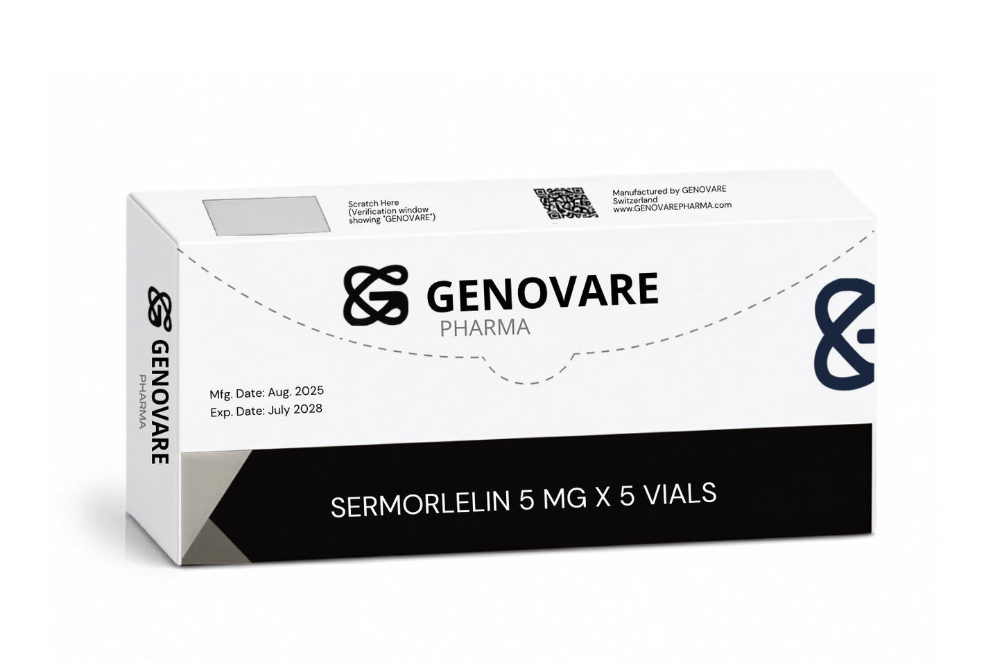 Genovare Peptides | Sermorelin – 5mg x 5 Vials