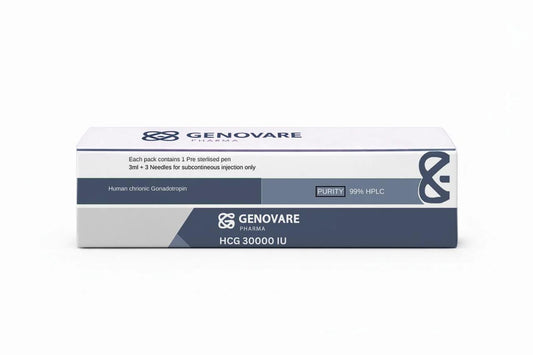 Box of Genovare HCG 30000 IU on a white background