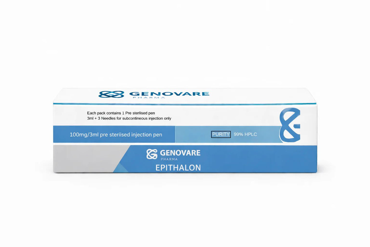Genovare Epithalon injection pen packaging on a white background