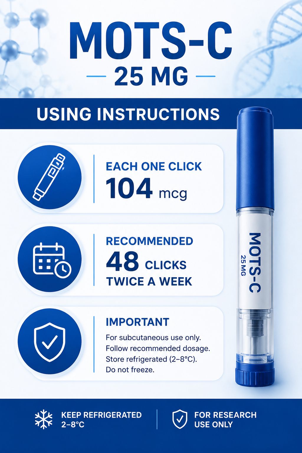 Genovare Peptides | MOTS-C 25 mg Pen