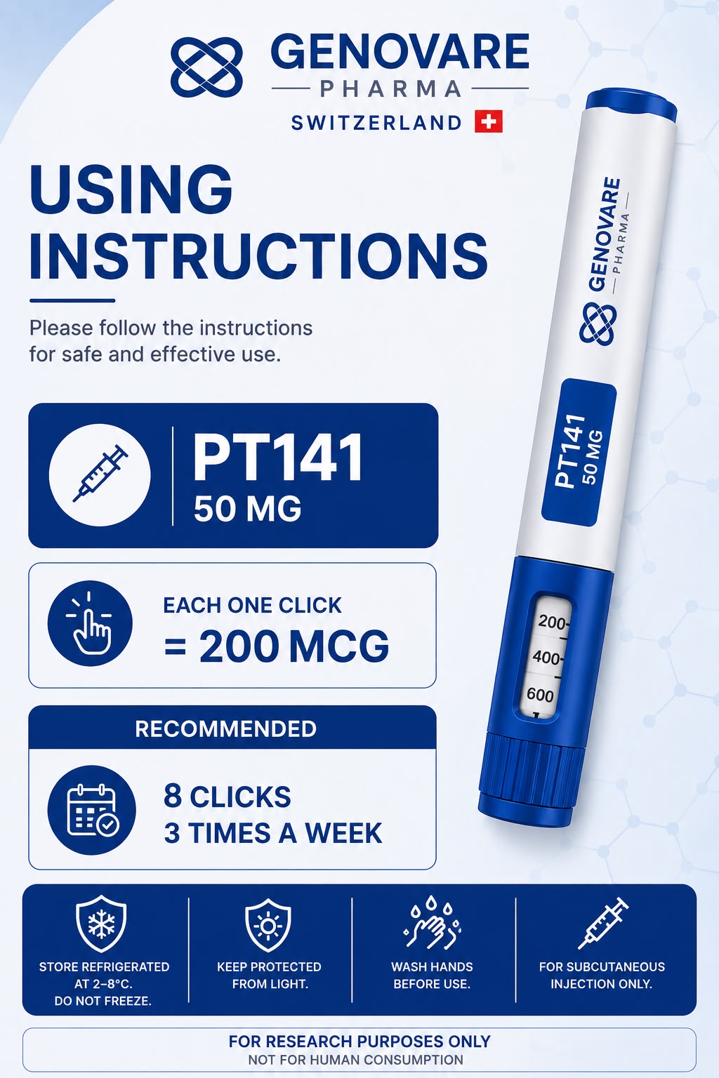 Genovare Peptides | PT-141 50 mg Pen
