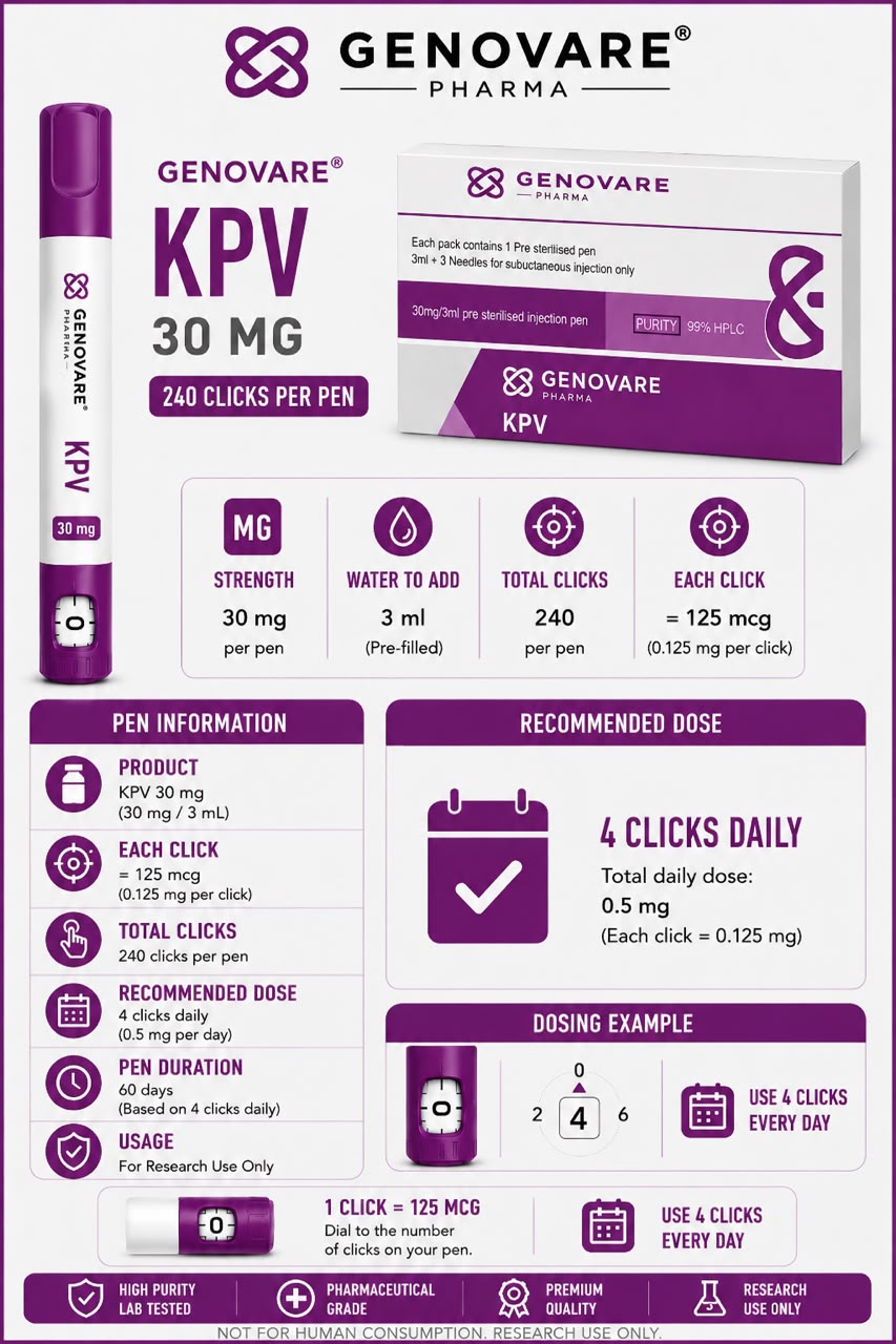 Genovare Peptides | KPV – 5mg x 5 Vials